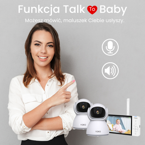 Elektroniczna niania YOKO X5™DUO + Monitor oddechu Babysense 8 nowej generacji (Wyrób medyczny)