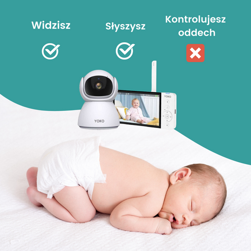 Elektroniczna niania YOKO® X5 z dużym 5" ekranem HD   ⭐⭐⭐⭐⭐ Polecane przez mamy