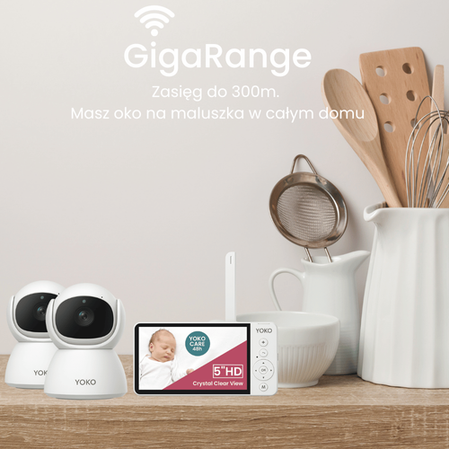 YOKO DREAM Strażnik oddechu:  Elektroniczna niania YOKO X5™DUO + Monitor oddechu Babysense 8 nowej generacji (Wyrób medyczny)